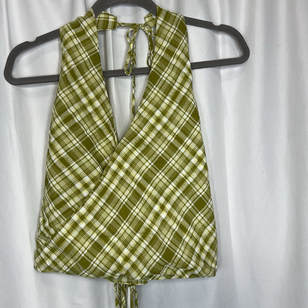 Free People Women’s Traymore Plaid Set S Green Crop Top Ruffle Skirt Festival - Picture 5 of 13